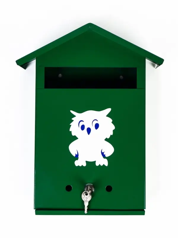Ящик почтовый с замком, вертикальный Ящик почтовый с замком, вертикальный "Филин", зеленый