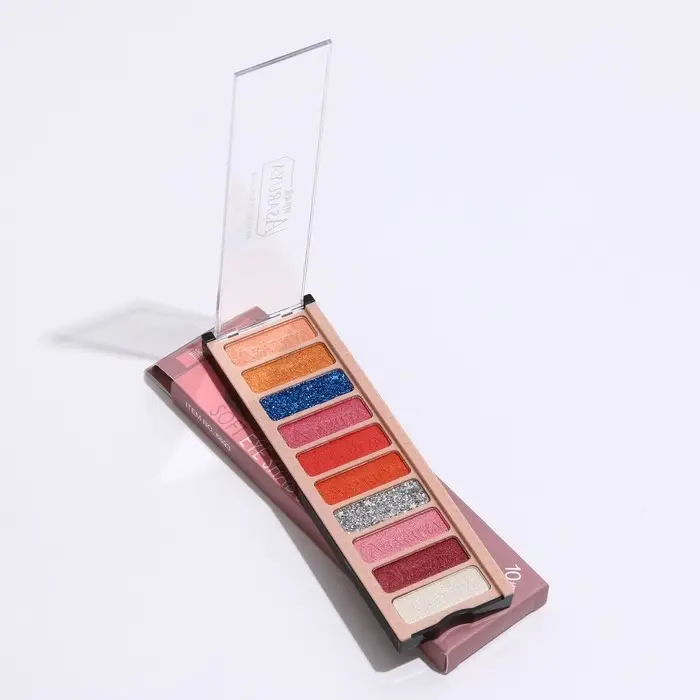 Палетка теней для век с шиммером 10 цветов Палетка теней для век с шиммером 10 цветов