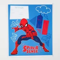 Тетрадь в клетку 12 листов, 5 видов МИКС, обложка мелованный картон, &laquo;Человек-паук&raquo;