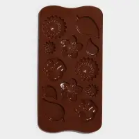Форма для шоколада Доляна &laquo;Цветение&raquo;, силикон, 21&times;10.5&times;0.7 см, 12 ячеек, коричневая