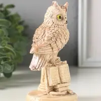 Фигурка гипс &laquo;Филин на пьедестале&raquo;, 14&times;6 см, слоновая кость