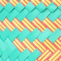 Сумка плетёная, 20&times;10&times;30 см, пластик, бирюзово-жёлтая