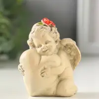 Фигурка гипс &laquo;Ангелок с сердцем&raquo;, 7 см, слоновая кость