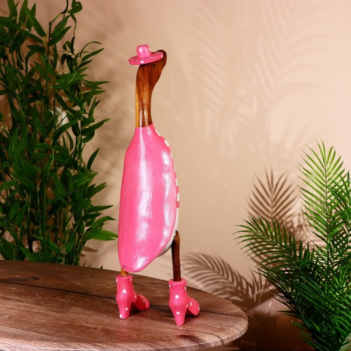 Сувенир "Утка в розовом" дерево 45 см