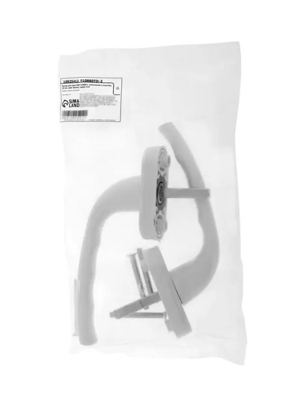 Ручка для окон ПВХ ТУНДРА, алюминий и пластик, 32 мм, цвет белый, набор 2 шт