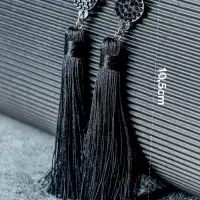 Серьги &laquo;Кисти&raquo;, гармония, чёрные, L кисти 8.5 см