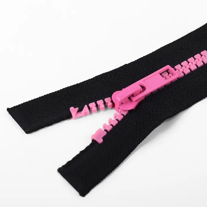 Молния «Трактор», №5, разъёмная, замок автомат, 35 см, чёрная, розовая Молния «Трактор», №5, разъёмная, замок автомат, 35 см, чёрная, розовая