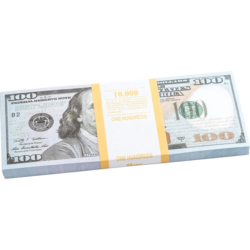 Деньги сувенирные Забавная Пачка 100 долларов, 89449