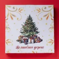 Новогодняя форма для запекания Доляна «Волшебное дерево», керамика, 1.3 л, 28.8×25×4.3 см, белая