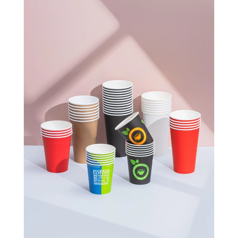 Стакан одноразовый бум 1-сл. d-80мм 200/250мл белый КОМУС 8OZ 50шт/уп