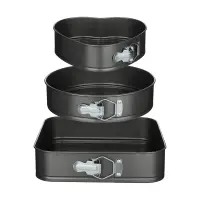 VETTA Набор форм разъемных для выпечки 3шт, с а/п покрытием, угл.сталь (квадратная, круглая, сердце)