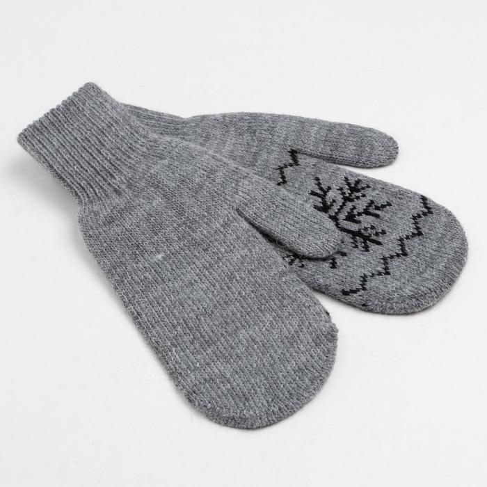 Варежки женские, цвет серый, размер 18 Варежки женские, цвет серый, размер 18