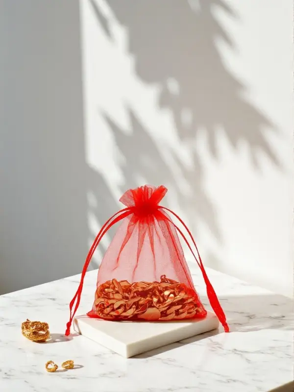 Набор мешочков подарочных 100шт. , 9 х 12, цвет красный (7585522)