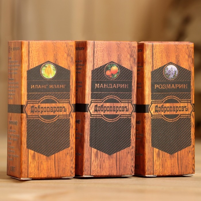Набор эфирных масел по 10 мл Добропаровъ, микс ароматов: Иланг-Иланг, Розмарин, Мандарин Набор эфирных масел по 10 мл Добропаровъ, микс ароматов: Иланг-Иланг, Розмарин, Мандарин
