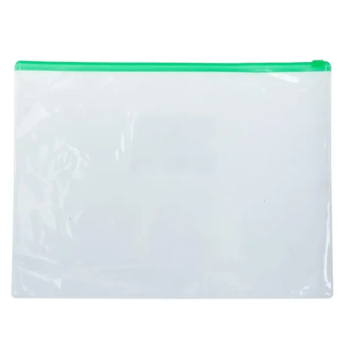 Папка-конверт на ZIP-молнии А4, 120 мкм, Calligrata, прозрачный, микс