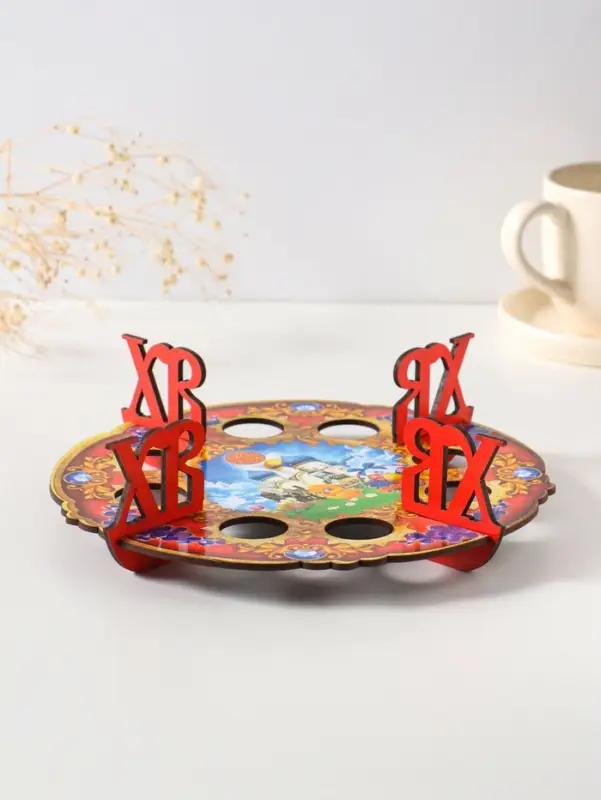 Подставка пасхальная на 8 яиц "Цыпленок".   Д 20 см