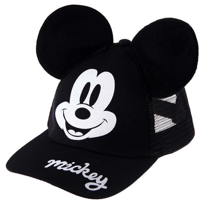 Кепка детская с ушками, с сеткой, размер 52-56, Микки Маус Кепка детская с ушками, с сеткой, размер 52-56, Микки Маус