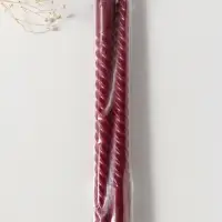 Набор свечей витых 25 см, 2 шт., 57 г, 5 ч, бордовый