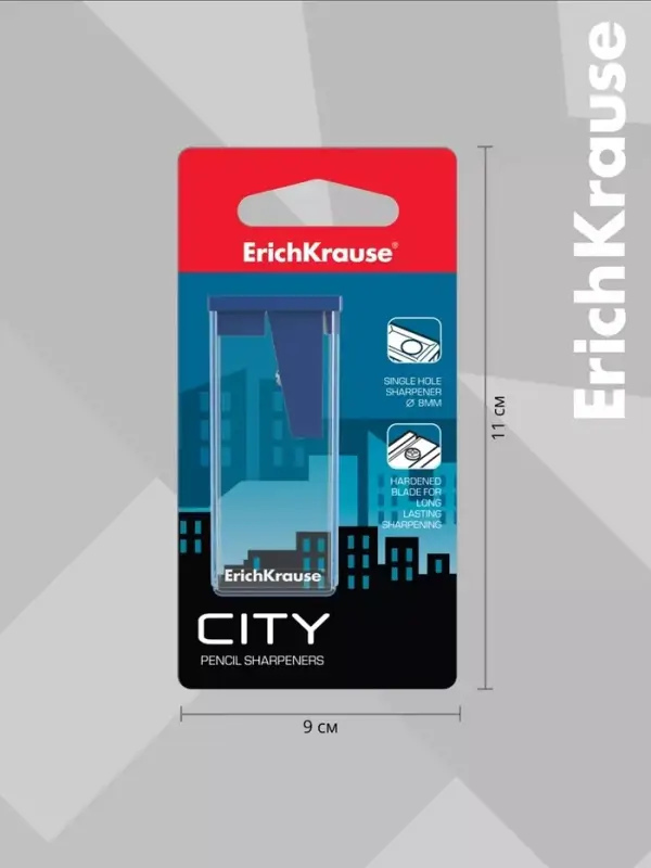 Точилка ErichKrause City Classic, с контейнером, МИКС