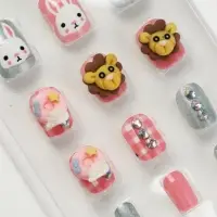 Детские накладные ногти &laquo;Снежный зайчик&raquo;, 12 шт.