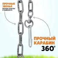 Цепь для привязи собак, 3 м, калибр 6&times;27 мм, черная