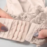 Застёжка для бюстгальтера, удлинитель, 3 ряда 3 крючка, 5×5.5 см, бежевая