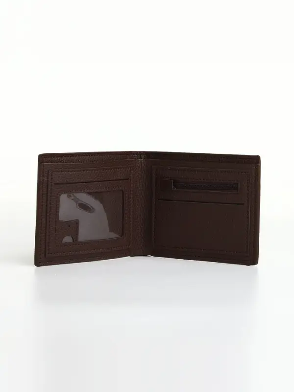 Портмоне мужское &laquo;Исам&raquo;, без застёжки, отдел для карт, монет, коричневое
