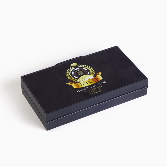 Покер  Покер "Время игры", набор для игры (200 фишек, 2 колоды карт, 5 кубиков)