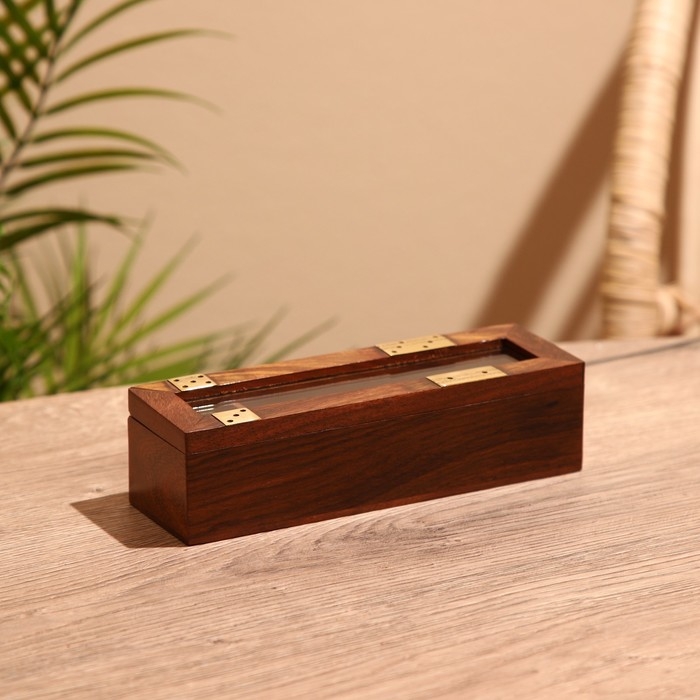 Игра настольная 2в1 (домино + кубики) 19х6х5 см, дерево шишам Игра настольная 2в1 (домино + кубики) 19х6х5 см, дерево шишам