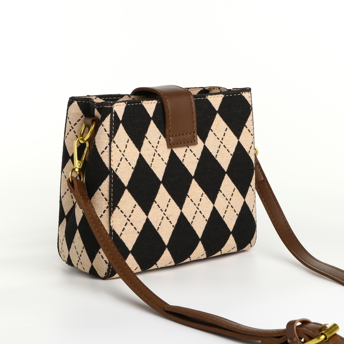 Кросс-боди на молнии, длинный ремень, цвет бежевый/коричневый Кросс-боди на молнии, длинный ремень, цвет бежевый/коричневый