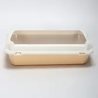 Туалет средний с бортом и сеткой 36&times;26&times;9, см, лоток бежевый, сетка и борт белые