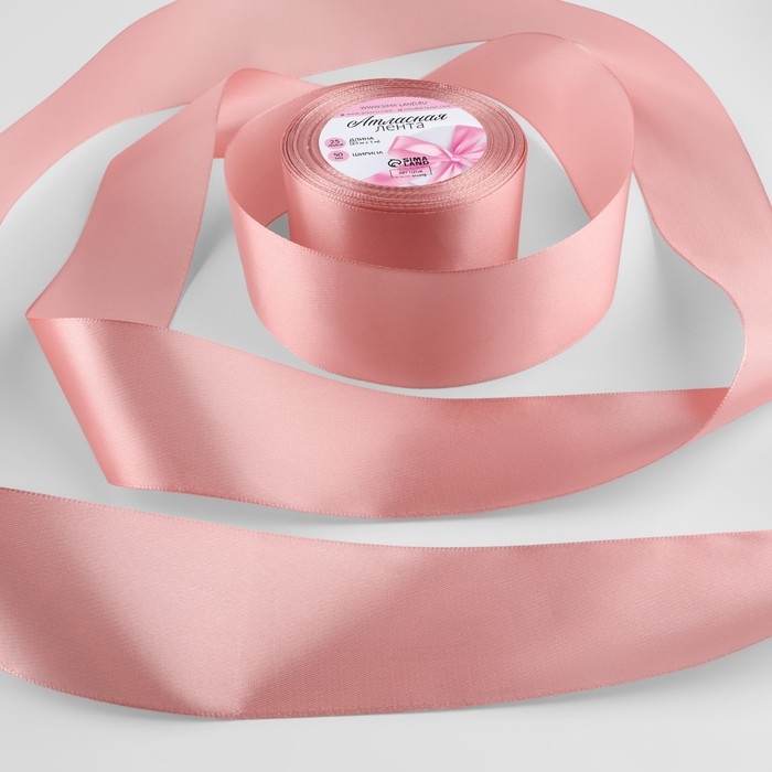 Лента атласная, 50 мм × 23 ± 1 м, цвет розовое золото №146 Лента атласная, 50 мм × 23 ± 1 м, цвет розовое золото №146