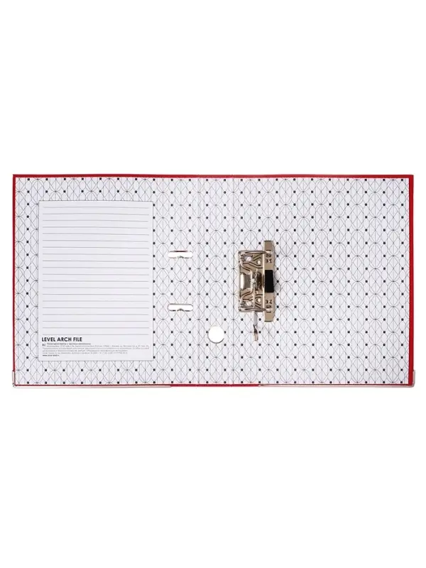 Папка-регистратор А4, 50 мм, ПВХ, тиснение &laquo;лен&raquo;, металлическая окантовка, карман на корешок, собранная, красная