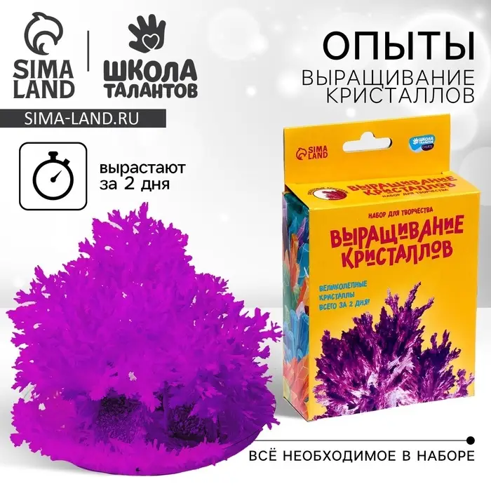 Выращивание кристаллов &laquo;Опыты. Лучистый кристалл&raquo;, цвет фиолетовый