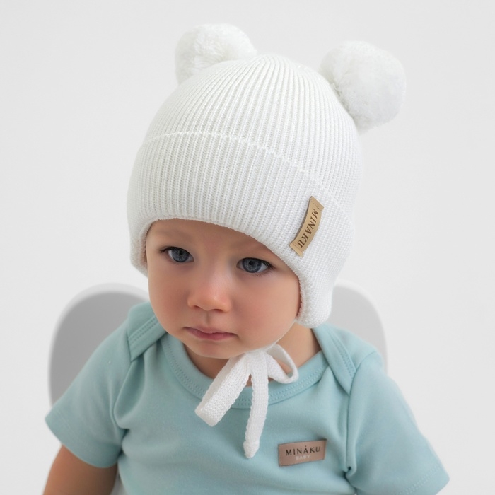 Шапка детская MINAKU р-р 44-46, цвет молочный Шапка детская MINAKU р-р 44-46, цвет молочный