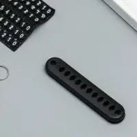 Брелок для ключей с номером телефона, пластиковый, чёрный