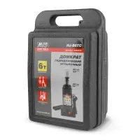 Домкрат гидравлический AVS HJ-B6TC, 6т, 200-405мм. с клапаном, в кейсе (ремкомплект)