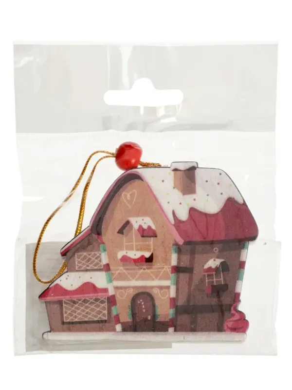 Елочная игрушка деревянная Лесная мастерская &laquo;Дом пряник&raquo;, 0.5&times;7&times;7 см