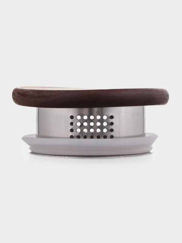 Кувшин &laquo;Акация&raquo;, 1 л, 15&times;10&times;22, деревянная ручка и крышка-сито, стекло, прозрачный