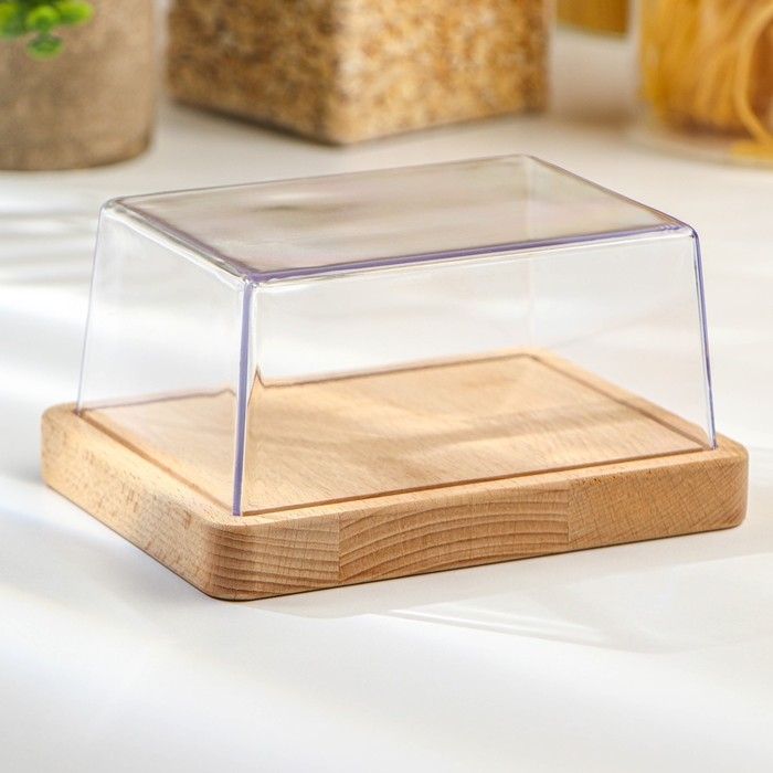 Маслёнка «Модерн», 14,5×11×7,5 см, цвет прозрачный Маслёнка «Модерн», 14,5×11×7,5 см, цвет прозрачный