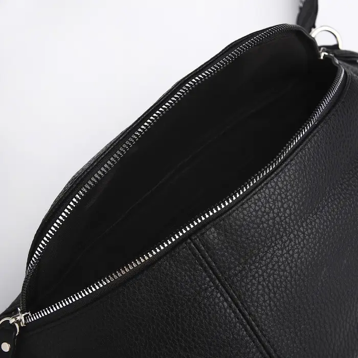 Сумка женская кросс-боди на молнии, 34&times;11&times;17 см, чёрная