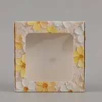 Коробка подарочная самосборная с окном &laquo;Цветы&raquo;, 13&times;13&times;3 см