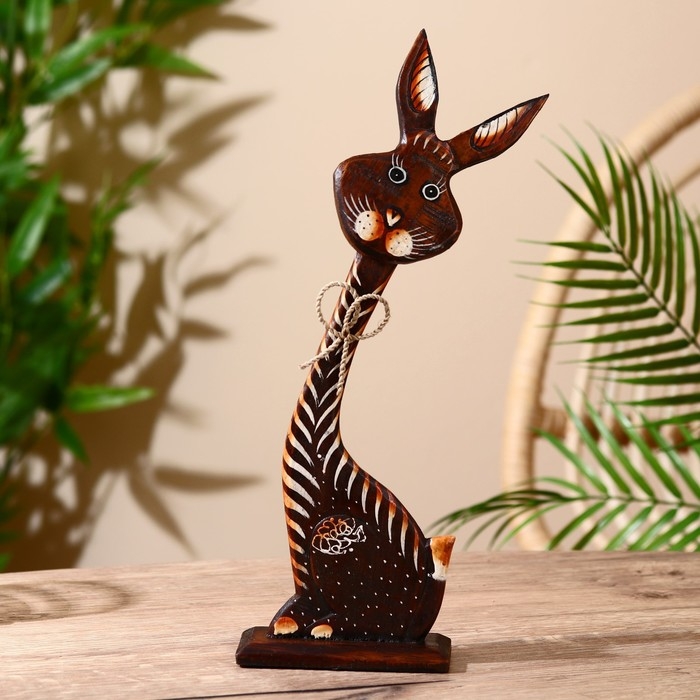 Сувенир на подставке Сувенир на подставке "Заяц" дерево 14х4,5х35 см коричневый