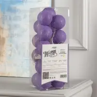 Гирлянда &laquo;Нить&raquo; 5 м с насадками &laquo;Клубки фиолетовые&raquo;, IP20, прозрачная нить, 20 LED, свечение тёплое белое, 220 В