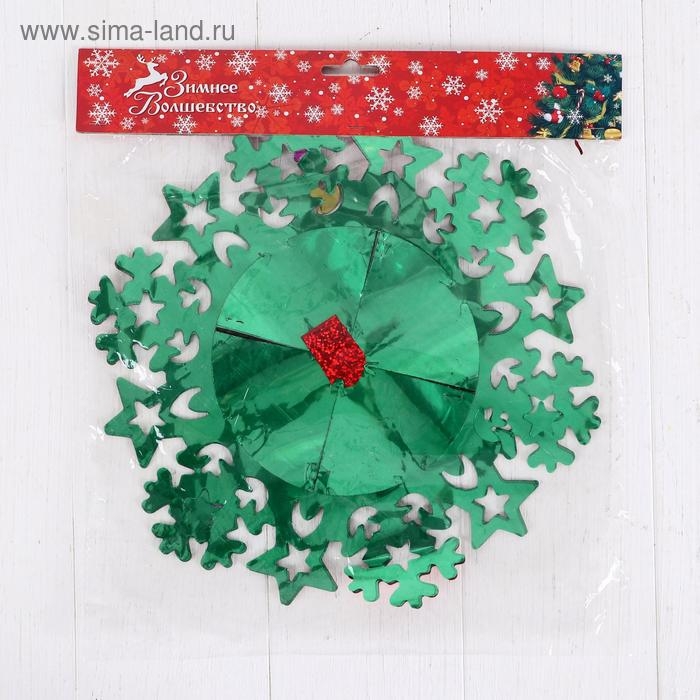 Растяжка  Растяжка "Звёздочки и снежинки по кругу" d-27 см 220 см