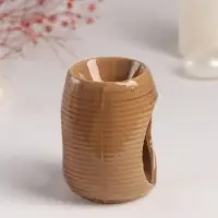 Аромалампа для эфирных масел &laquo;Полоски&raquo;, керамика, бежевая, 6.5&times;6.5&times;8.5 см