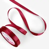 Лента атласная, 12 мм, 23&plusmn;1 м, бордовая №37