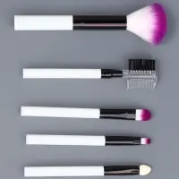 Набор кистей для макияжа COLOR POWER, 5 шт., чёрный, белый