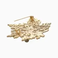 Брошь &laquo;Лист&raquo;, кленовый осенний, цветная в золоте