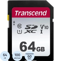 Карта памяти Transcend 300S SDXC 64Gb UHS-I Cl10, TS64GSDC300S
